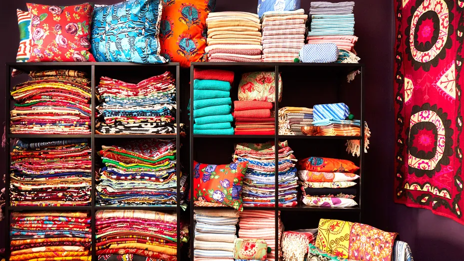 Luxury Turkish textiles close up